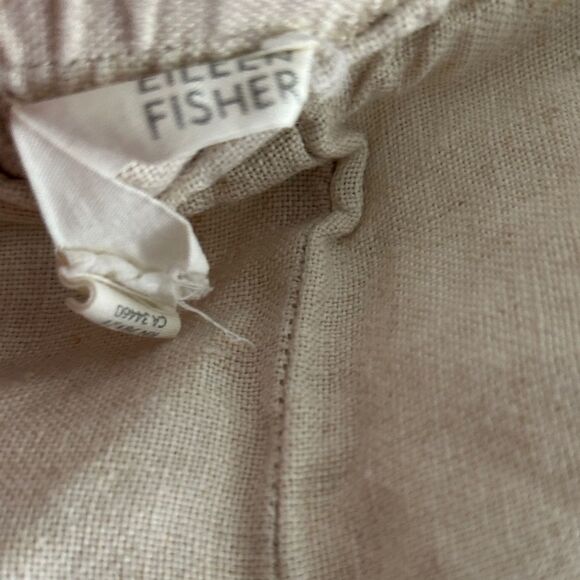 Eileen Fisher oatmeal linen Pants large - Picture 6 of 7